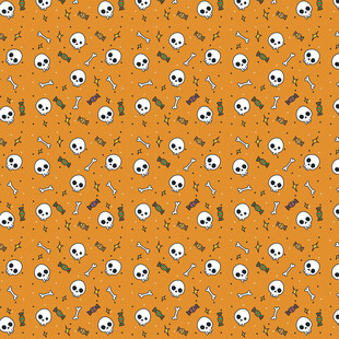 橙色底小白花图案纹理