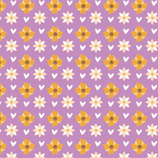 紫色底小雏菊花卉图案