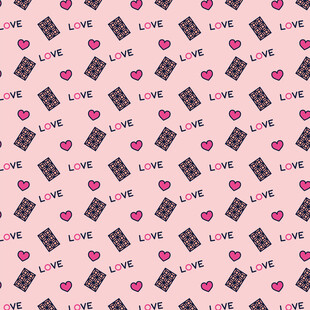 巧克力爱心粉色图案背景