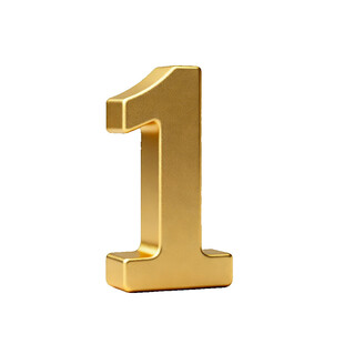 金色立体数字1