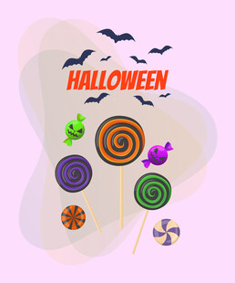 万圣节糖果装饰插画