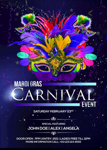 狂欢节面具海报设计