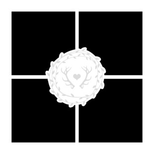 黑白花朵分割图案