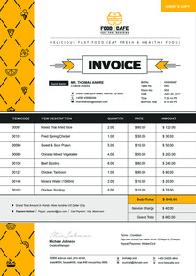 黄色风格发票模板设计