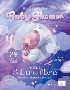 婴儿派对邀请函设计模板