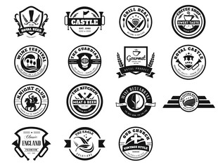 复古徽章图标集合