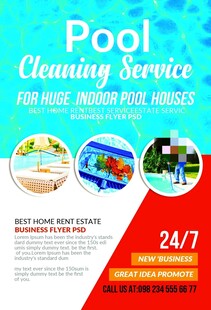 泳池清洁服务广告海报