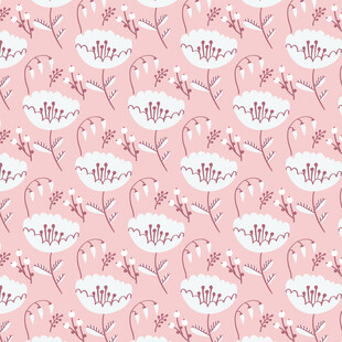 粉色花卉无缝图案背景
