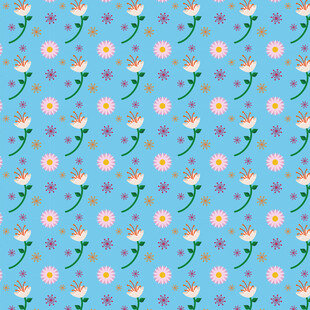 蓝色花卉图案背景纹理