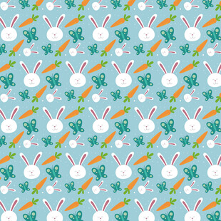 兔子与植物图案背景