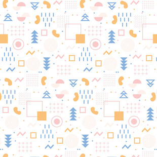 几何图案可爱风无缝背景