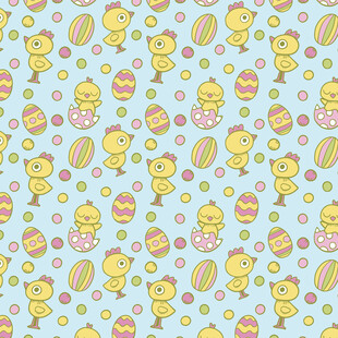 可爱小鸡彩蛋图案背景