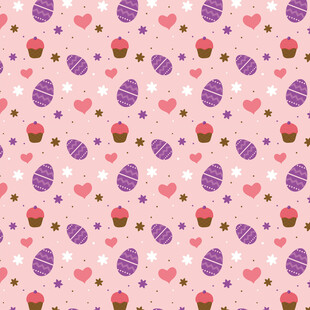 粉色爱心草莓图案背景