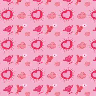 粉色可爱动物花卉图案背景
