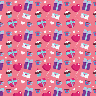 粉色多彩几何图案背景