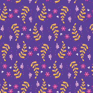 紫色梦幻花卉螺旋图案