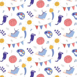 海洋主题卡通图案背景