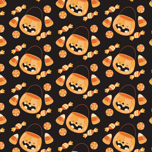 南瓜图案无缝背景设计