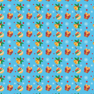 蓝色背景热带风情图案