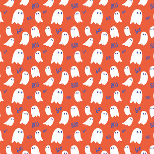 橙色背景幽灵图案纹理