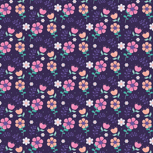 紫色花卉图案背景纹理
