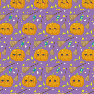 紫色背景南瓜图案纹理