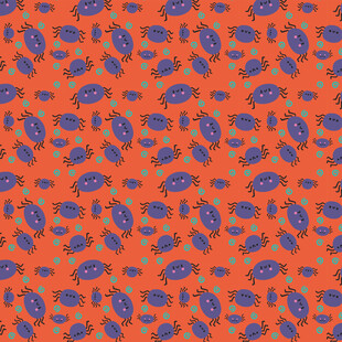 橙底蓝纹图案纹理