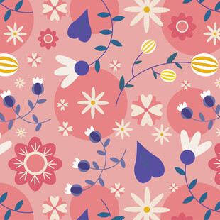 粉色花卉图案背景
