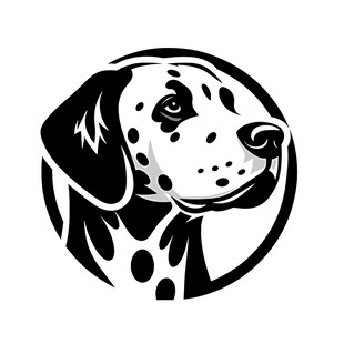 斑点狗简约黑白标志图案