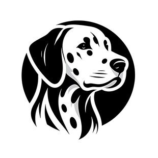 斑点狗简约黑白标志图案