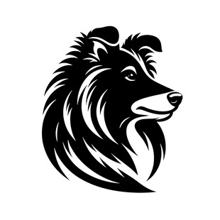 牧羊犬头像图案设计