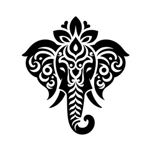 精致象头花纹图案设计