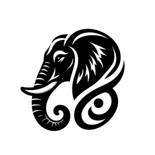 大象简约艺术标志设计