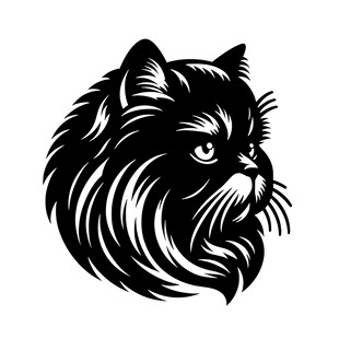 优雅波斯猫头像图案