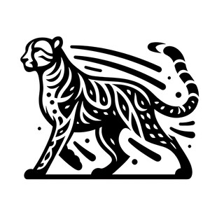 简约线条风老虎图案