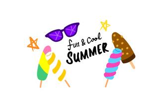夏日清凉冰淇淋插画