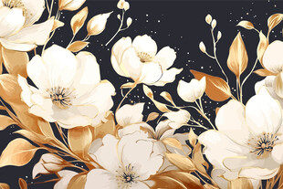 金色花卉图案背景设计