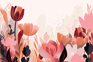 浪漫花卉插画背景图