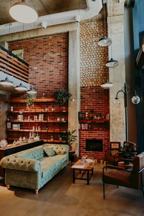 复古风温馨客厅书房一体空间