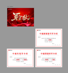 喜庆颁奖荣誉证书军令状模板