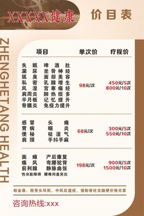 健康价目表