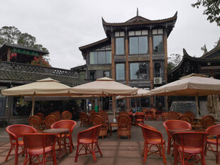 中式庭院户外休闲场景