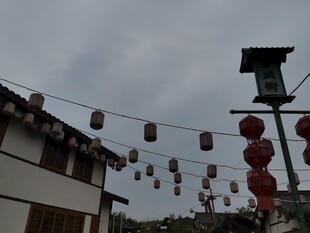 古巷红灯笼悬挂的景致