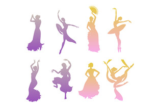 优雅舞者剪影 
