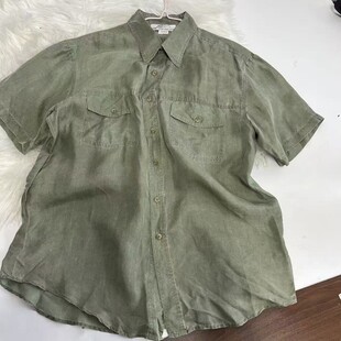 军绿色短袖衬衫展示