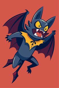 飞行的卡通蝙蝠形象