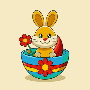 彩蛋中的可爱兔子