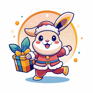圣诞小兔送礼物