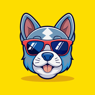 戴墨镜的俏皮狗狗头像