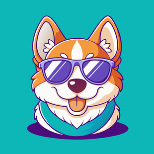 戴墨镜的俏皮狗狗头像